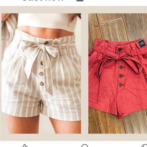 Abercrombie & Fitch High Waisted Linen-Blend Paperbag Shorts - Picture 5 of 7